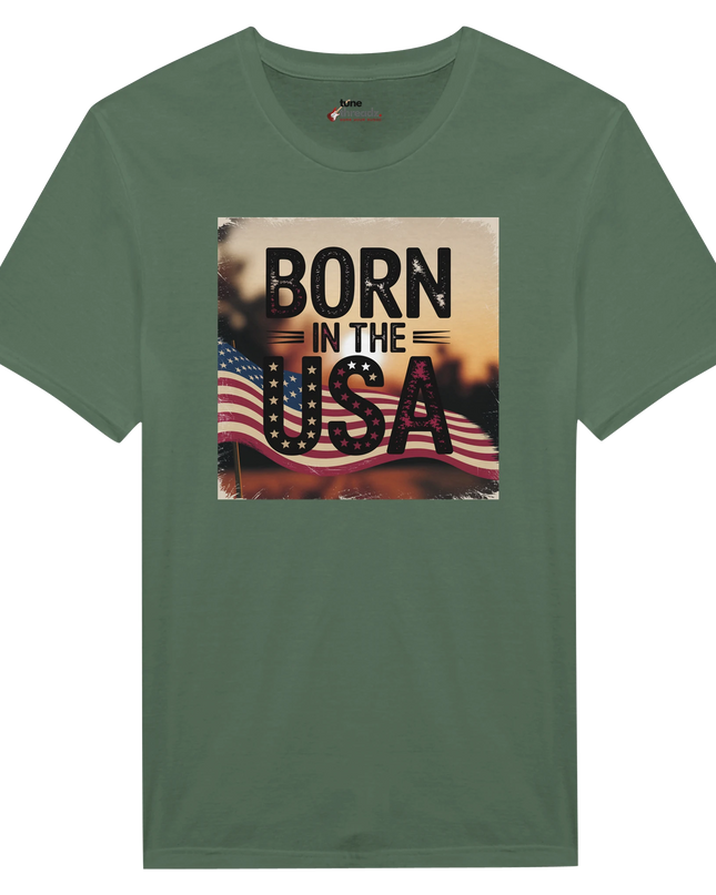 Vintage-style patriotic music fan tee front view