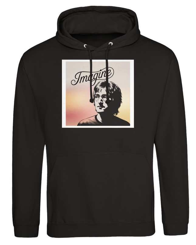 Back view of clean music print on JustHoods JH001 garment
