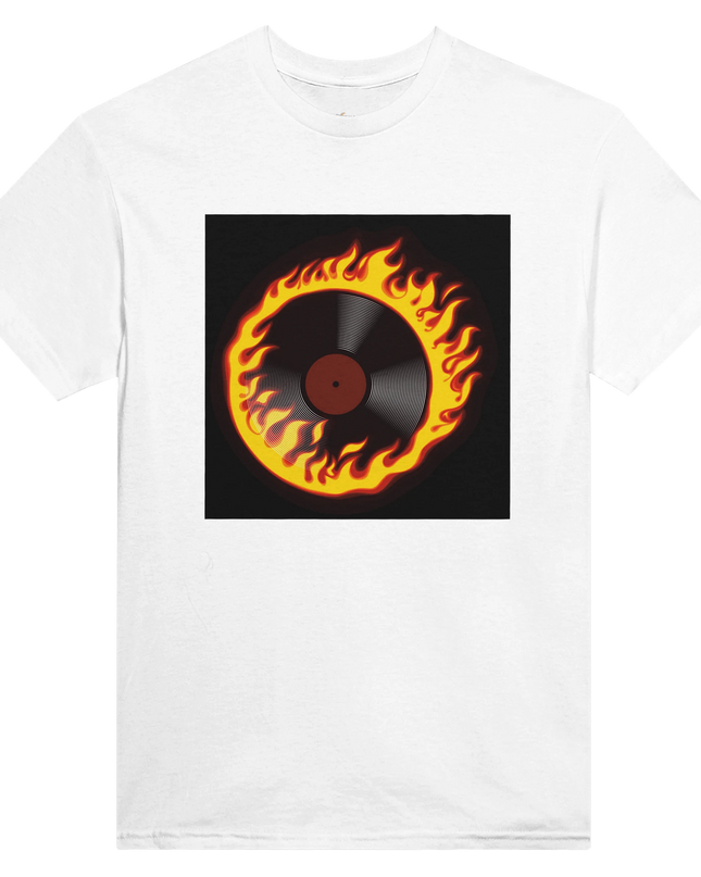 Heavyweight cotton tee with bold multicolor ‘Music’ graphic on front