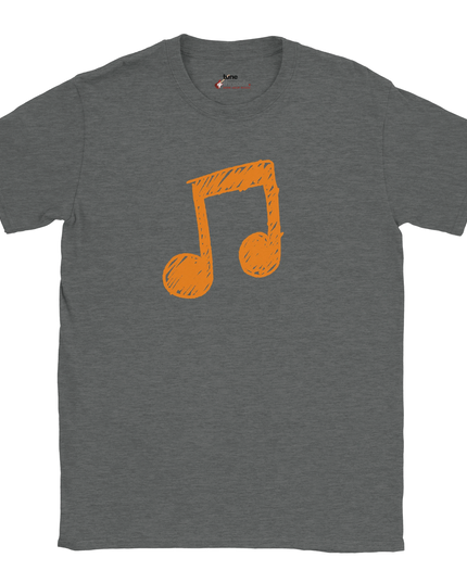 Model wearing music clef symbol classic T‑shirt