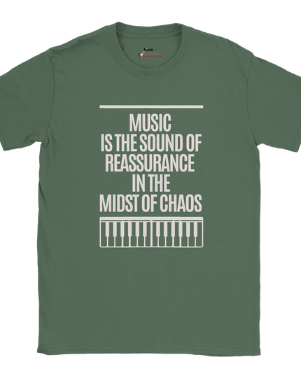 Inspirational music quote tee in ring‑spun cotton