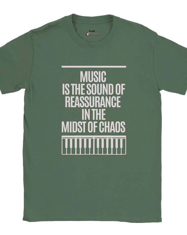 Inspirational music quote tee in ring‑spun cotton