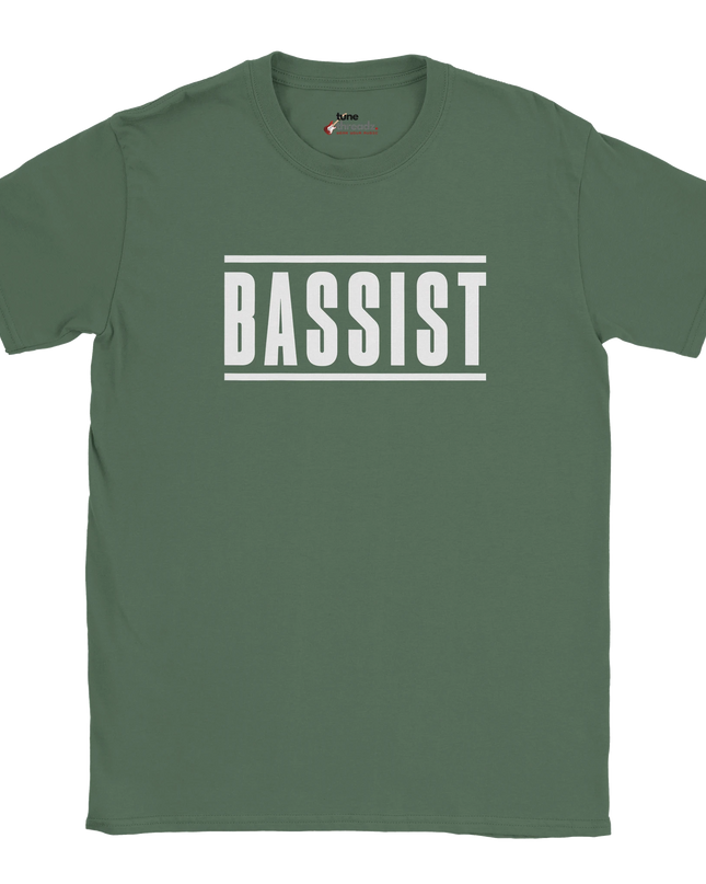 Stylish music quote shirt featuring bassist slogan