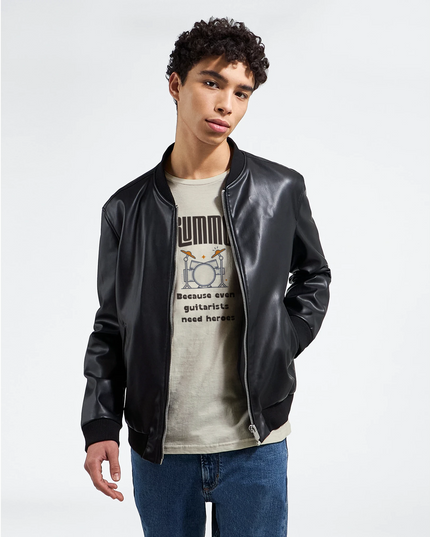 Statement drummer fan shirt with bold white lettering
