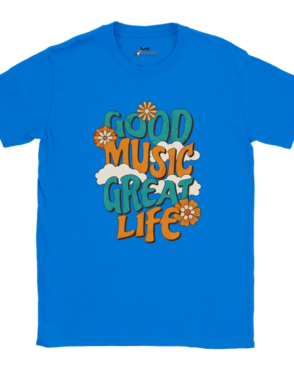 Ultra-soft cotton tee featuring music quote for life inspiration
