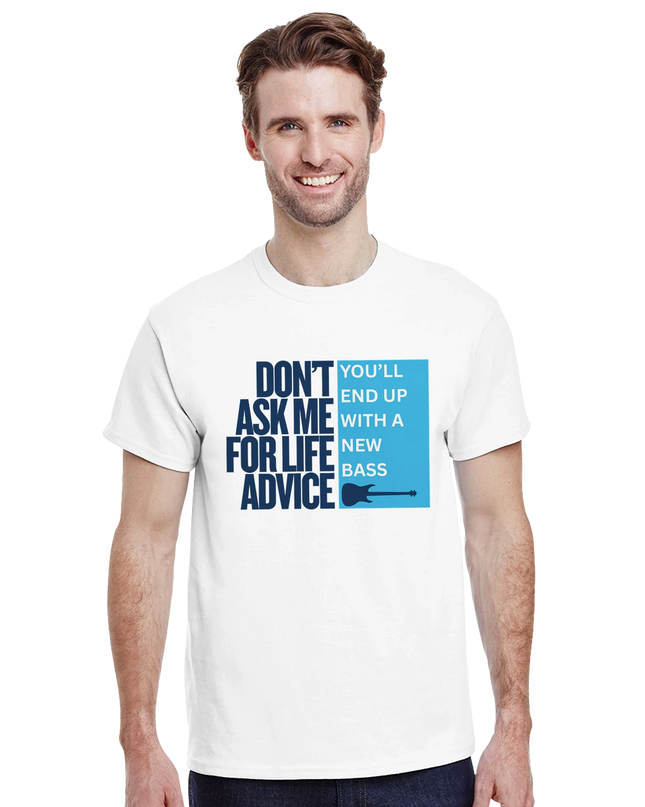 Relaxed unisex fit tee worn by musician holding guitar