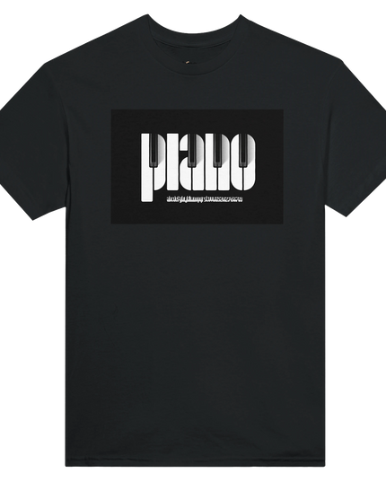 Heavyweight cotton tee with bold piano key graphic on front