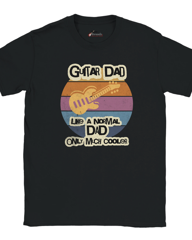 Unisex cotton tee featuring guitar dad slogan