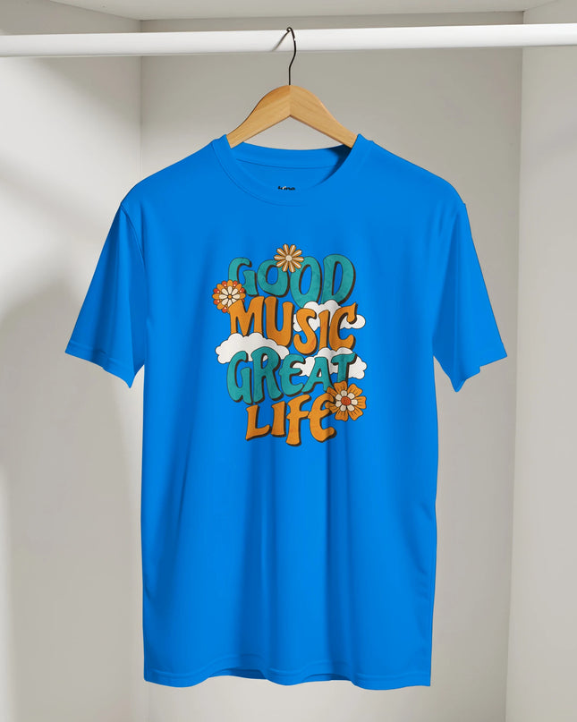 White unisex tee with music quote graphic front view