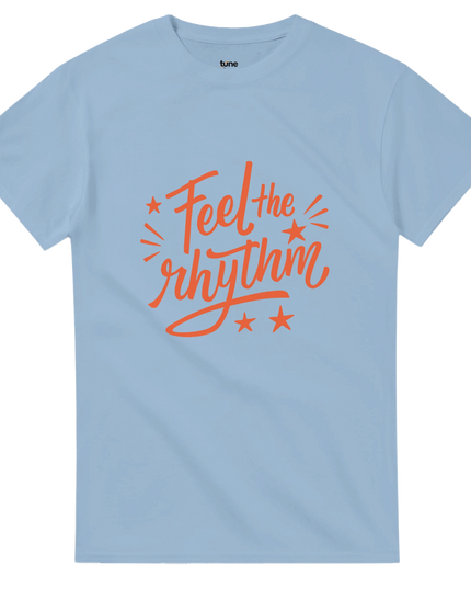 Feel the Rhythm tee with bold music-inspired graphic on heavyweight cotton
