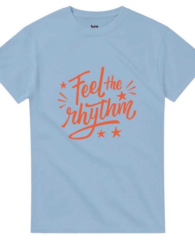 Feel the Rhythm tee with bold music-inspired graphic on heavyweight cotton
