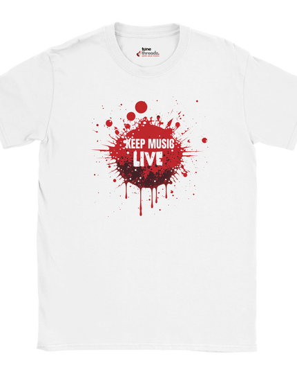 Unisex T‑shirt with ‘Keep Music Live’ bold slogan