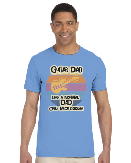 Gift idea for guitar-playing dad printed on soft tee