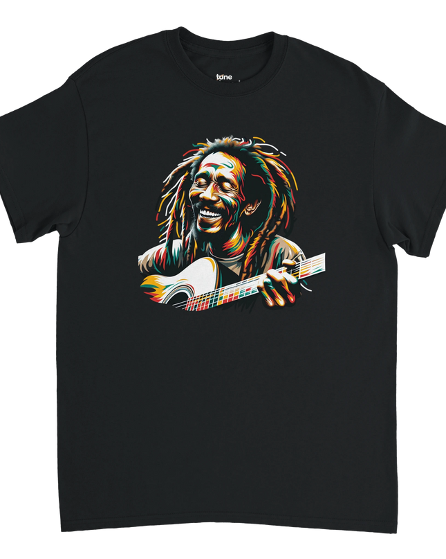 Close‑up of vibrant reggae color print and premium cotton texture

