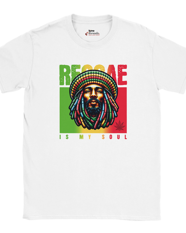 Reggae music quote tee in soft cotton fabric