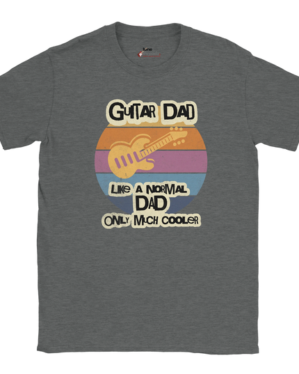 Soft breathable tee with guitar dad graphic print