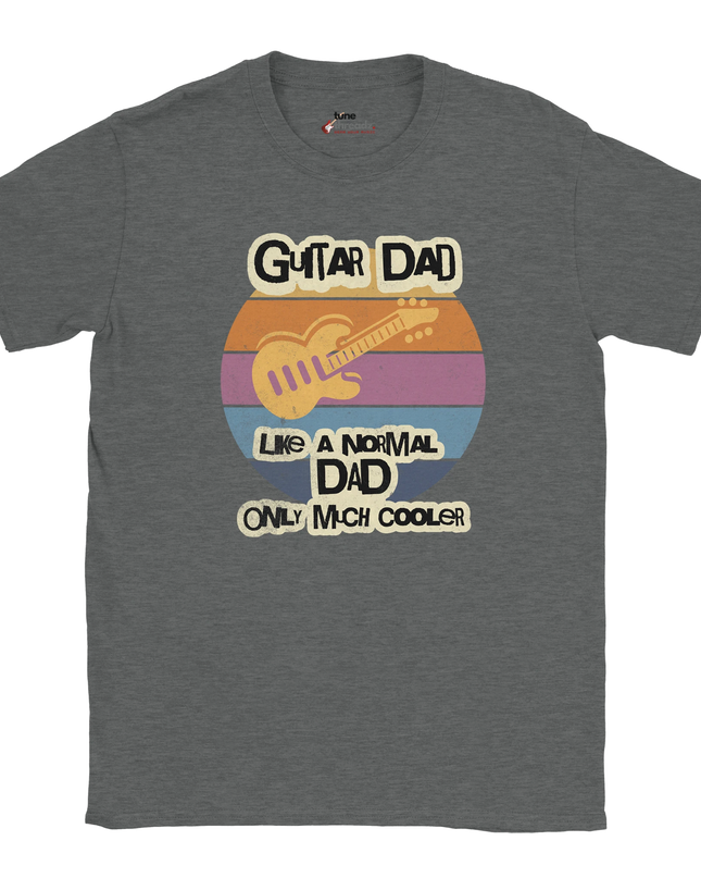 Soft breathable tee with guitar dad graphic print