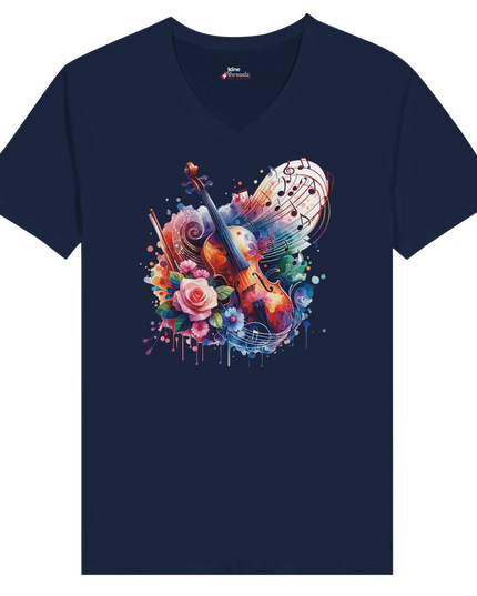 Model wearing relaxed-fit Premium Classical V‑neck T‑shirt